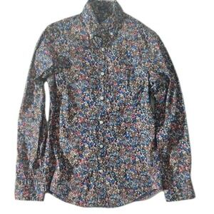J Crew Liberty Fabric‎ Womens XS Kayoko Indigo Sunset Floral Flex Washed Shirt